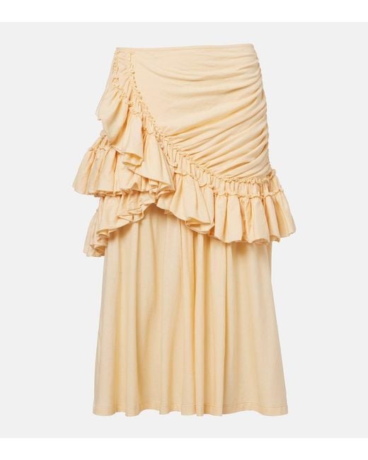 Dries Van Noten Natural Humairah Cotton Midi Skirt