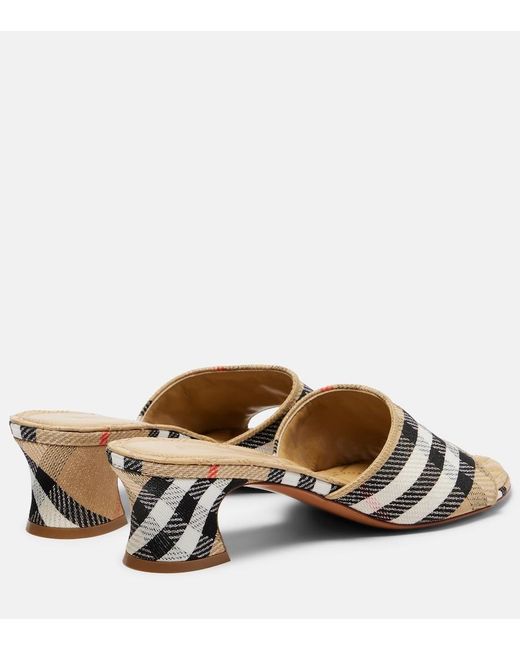 Burberry Metallic Sloane 45 Check Mules