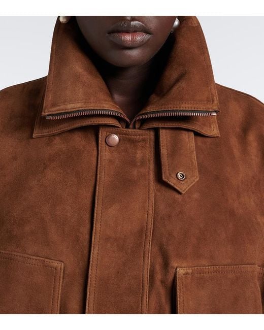 Magda Butrym Brown Suede Bomber Jacket