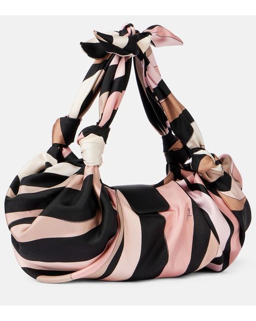 Emilio Pucci Black Small Twill Shoulder Bag
