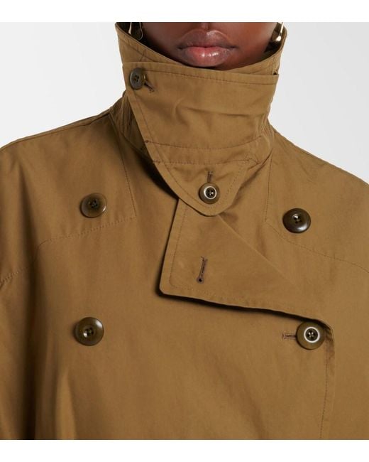 Lemaire Brown Oversized Cotton Cropped Trench Coat