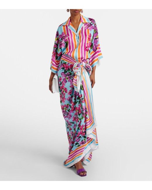 Dolce & Gabbana White Floral Scarf