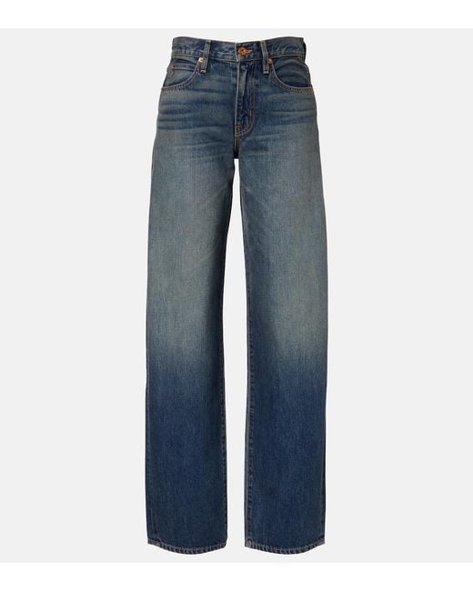SLVRLAKE Denim Blue Tess Faded Wide-Leg Jeans