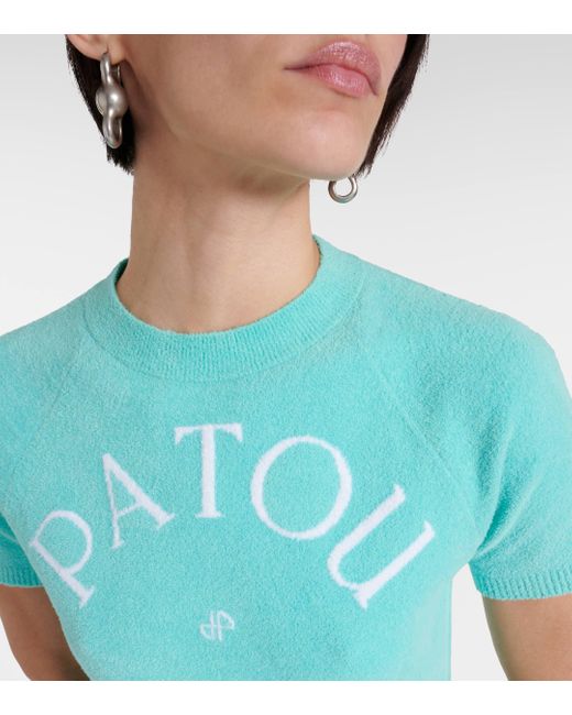T-shirt en coton melange a logo Patou en coloris Blue