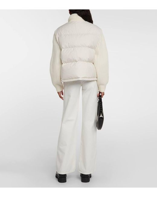 Piumino con lana di Moncler in White