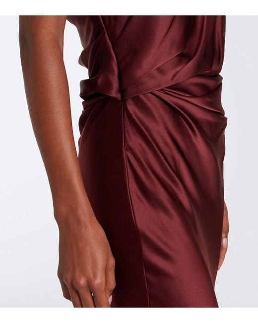 The Sei Purple Draped One-Shoulder Silk Satin Gown