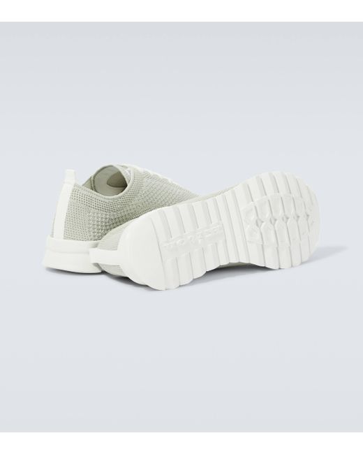 Kiton White Knit Sneakers for men