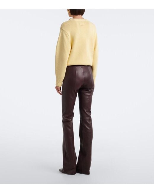Stouls Purple Icham Leather Flared Pants