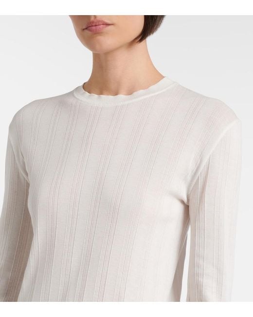 The Row White Dantea Cotton Jersey Top