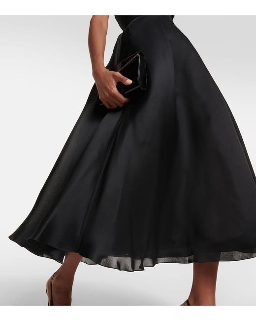 Carolina Herrera Black Strapless Sweetheart Neckline Dress