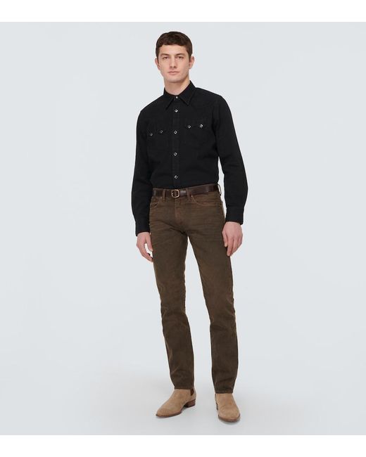 RRL Black Sawtooth West Denim Shirt for men
