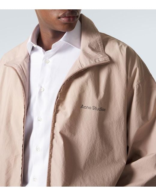 Acne Pink Logo Cotton Poplin Blouson Jacket for men