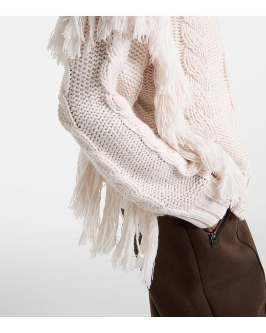Goldbergh White Turtleneck Wool-Blend Sweater