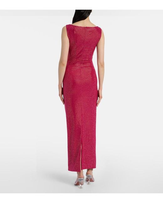 Roland Mouret Floral-Applique Embellished Gathered Maxi Dress