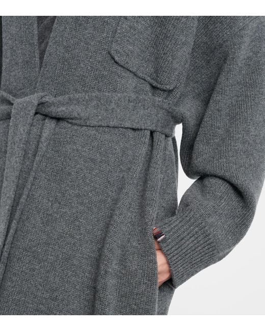Extreme Cashmere Gray N°105 Coat Belted Cashmere Wrap Cardigan