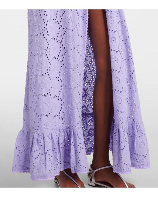 Melissa Odabash Purple Tessa Cotton Lace Beach Cover-Up