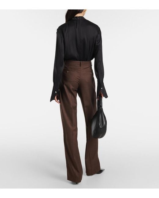 Magda Butrym Brown Wool Wide-Leg Pants