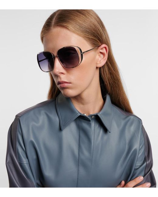 Loewe Blue Cutout Square Sunglasses