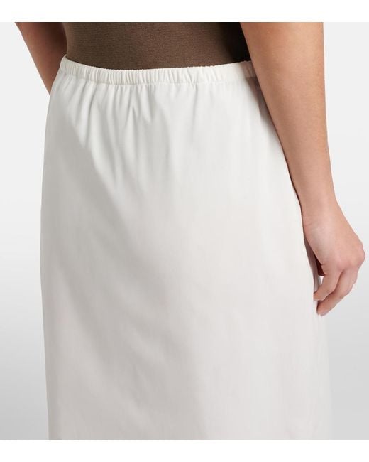 The Row White Ivera Silk-Blend Chiffon Midi Skirt