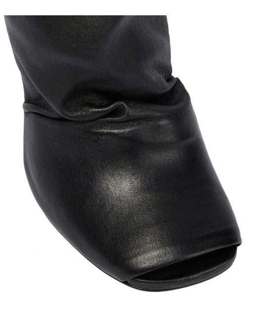 Rick Owens Black Cantilever Leather High Boot
