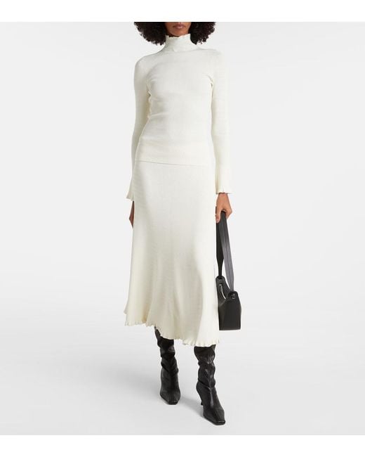 Proenza Schouler White Label Stina Ribbed-Knit Midi Skirt