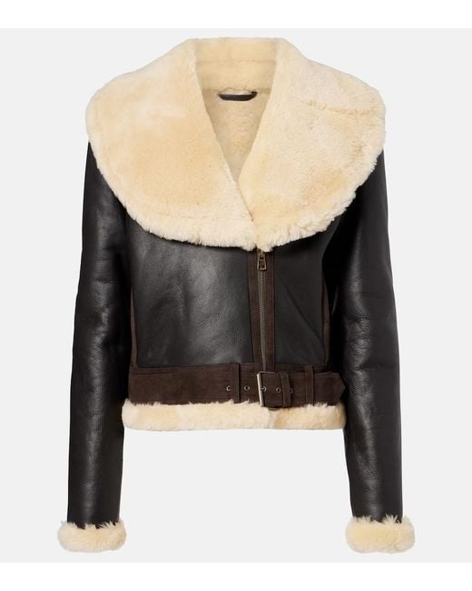 J.W. Anderson Black Shearling-Trimmed Leather Jacket