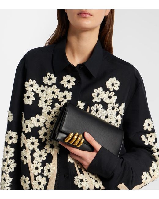 Khaite Black Hand Leather Clutch