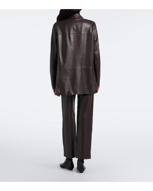 Loulou de Saison Black Cobe Leather Straight Pants