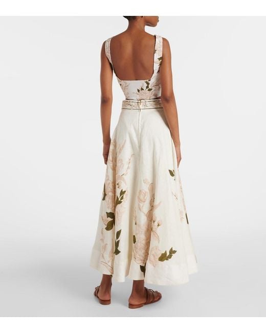 Agua Bendita White Reserva Gardenia Floral Linen Crop Top
