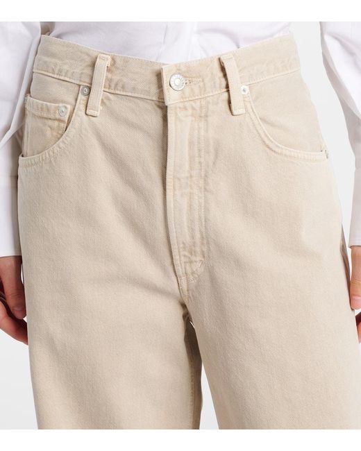 Agolde Natural Low Curve Mid-Rise Barrel-Leg Jeans