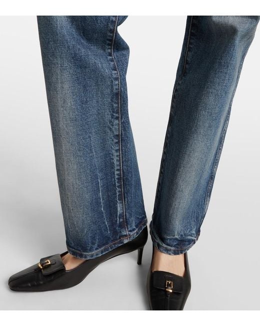 Khaite Blue Danielle High-Rise Straight Jeans