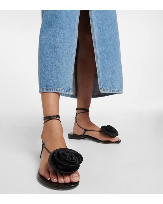 Magda Butrym Black Applique Leather Sandals