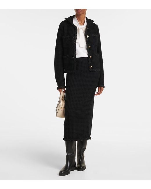Jardin Des Orangers Black Wool And Cashmere Cardigan