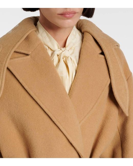 Givenchy Brown Mantel Aus Wolle Und Seide