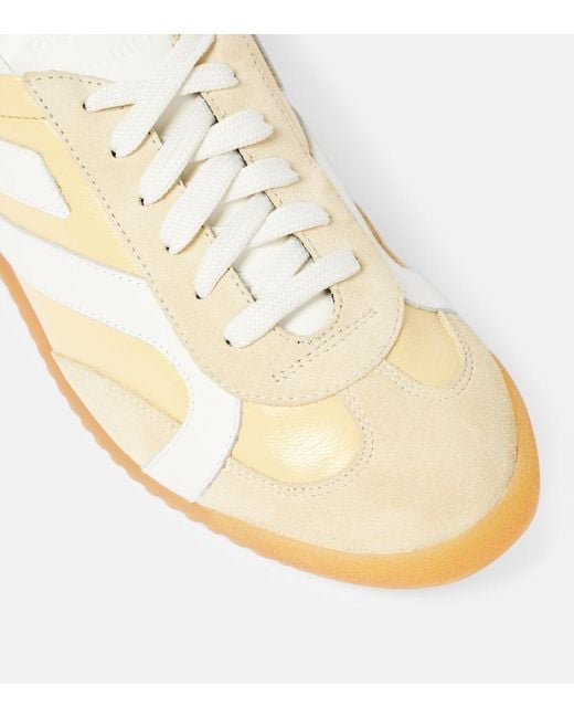 Proenza Schouler Yellow Track Suede-Trimmed Leather Sneakers