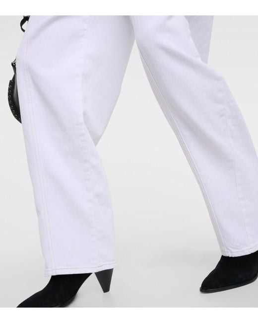 Isabel Marant White Vetan High-Rise Wide-Leg Jeans