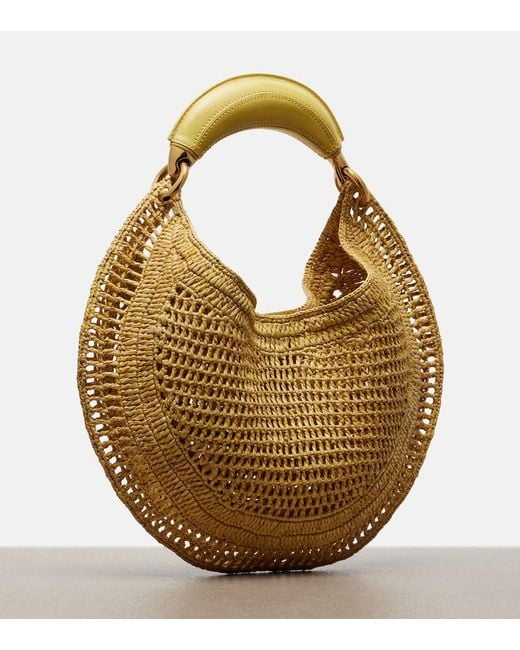 Chloé Metallic Summer Banana Raffia Shoulder Bag