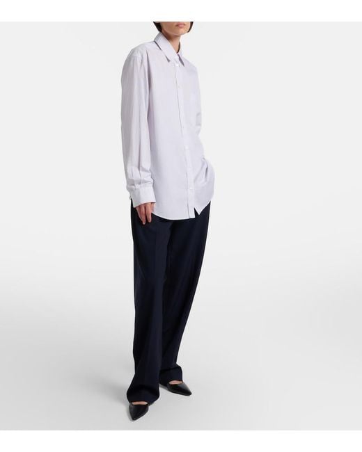 The Row Blue Mune Wool Straight Pants