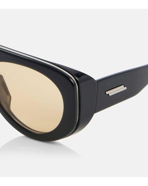 Bottega Veneta Black Osservatorio Flat-Top Sunglasses