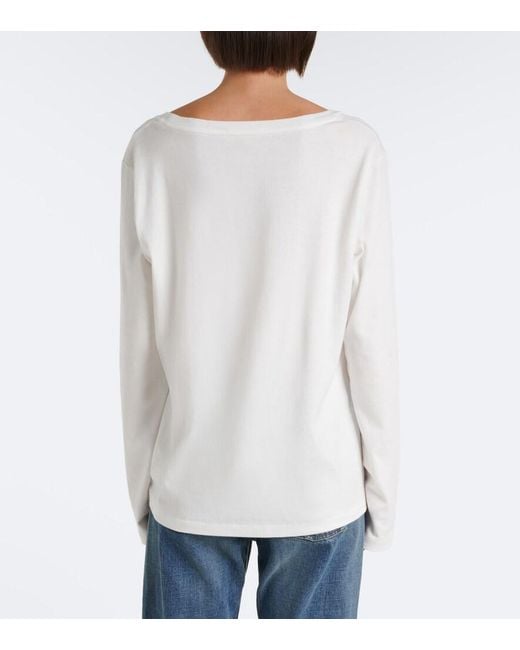 The Row White Kalto Cotton Jersey Top