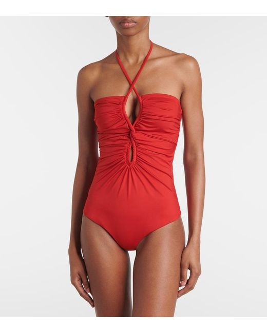 Johanna Ortiz Coral Reef Gathered Swimsuit