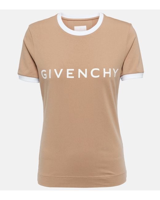 T-shirt en coton melange a logo Givenchy en coloris Natural