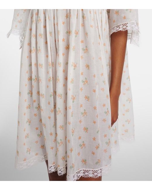 Chloé White Floral Cotton Voile Minidress