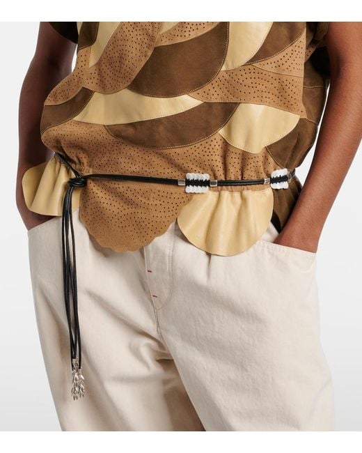 Isabel Marant White Ranea Embellished Leather Belt