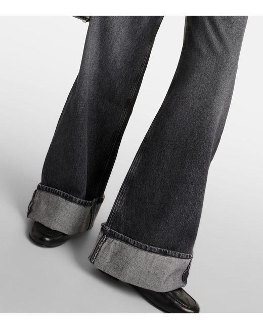 Agolde Blue High-Rise Wide-Leg Jeans Dame