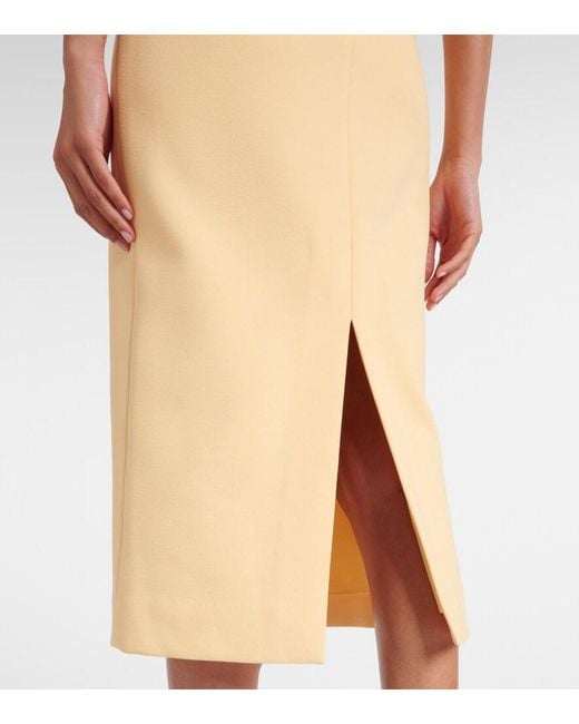 Rebecca Vallance Natural Annabelle Bow-Detail Crepe Midi Dress