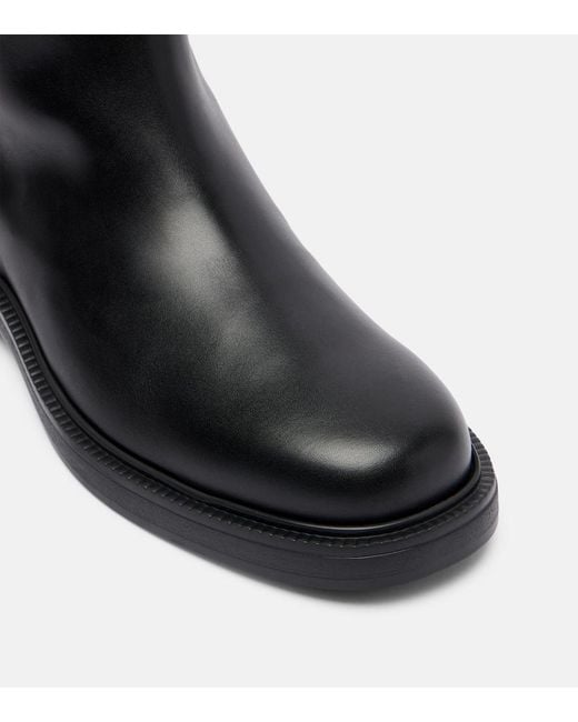 Tod's Black Leather Knee-High Boots