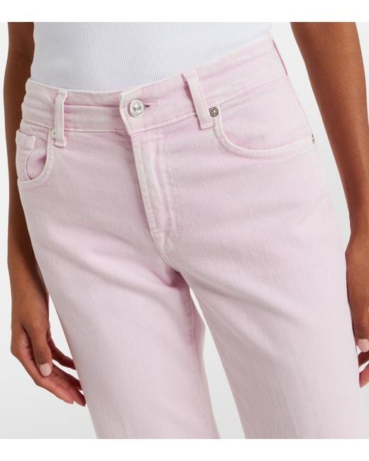 7 For All Mankind Pink Calie Straight Jeans