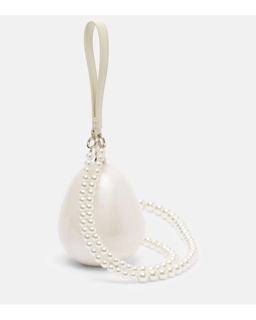 Clutch Egg Con Pelle di Simone Rocha in White