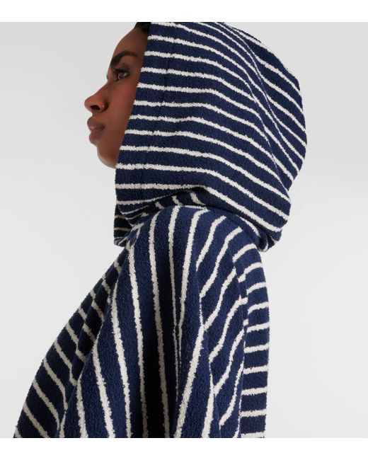 Givenchy Blue 4g Striped Cotton-blend Terry Poncho